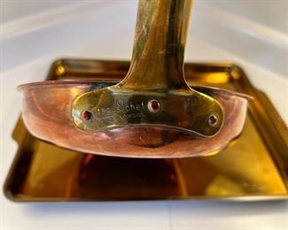 All-Clad Gold Standard large baking pan and Tagus Chef copper skillet