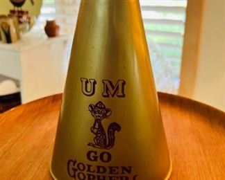 Rare small vintage U of M GO Golden Gophers & Hamm’s  megaphone