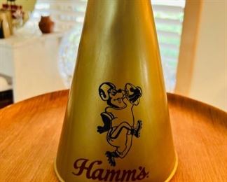 Rare small vintage U of M GO Golden Gophers & Hamm’s megaphone