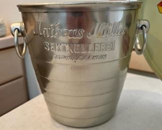 French aluminum ice bucket in excellent vintage condition