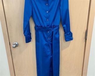 Vintage ladies cobalt blue jumpsuit