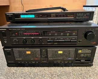 Vintage Technics Amplifier, Tuner and Double Cassette player