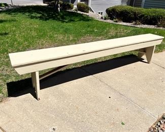 Antique 90” long wood bench
