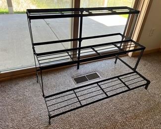 Three tiered metal plant stand