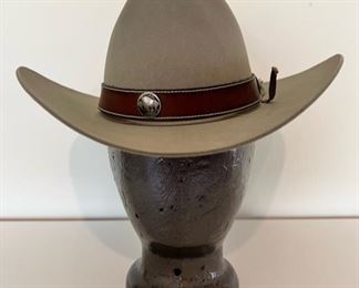 Men’s Resistol Western Hat with Buffalo Nickel strap detail