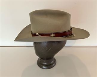 Men’s Resistol Western Hat with Buffalo Nickel strap detail