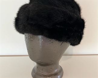 Vintage black mink hat