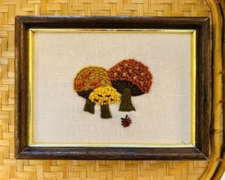 Very cute small mushroom crewelwork
