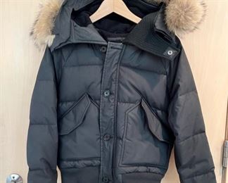 Ladies Ralph Lauren down filled bomber jacket with coyote fur trimmed hood, size S