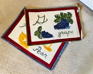 There is a large selection of high quality linens, placements, napkins and more