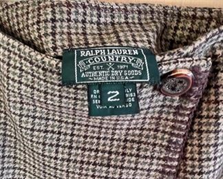 Vintage Ralph Lauren “Country” Authentic Dry Goods wool skirt, size 2