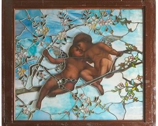 A Figural Leaded Glass Window
