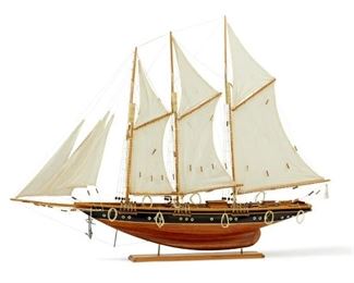 A schooner ship model