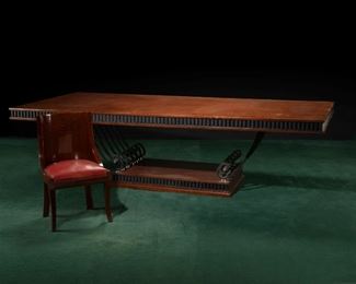 An Art Deco Dining/Conference Table and Chairs