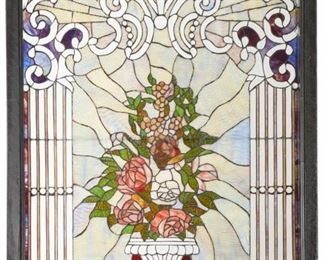 An American Victorian leaded glass window