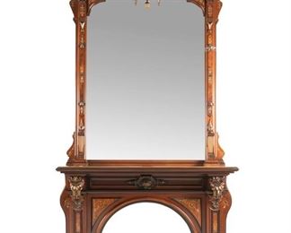 A Victorian Renaissance Revival mantel and pier mirror