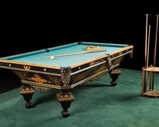 A Victorian Renaissance Revival pool table