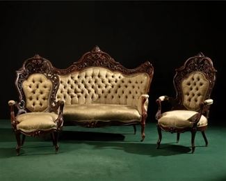 An American Victorian parlor suite