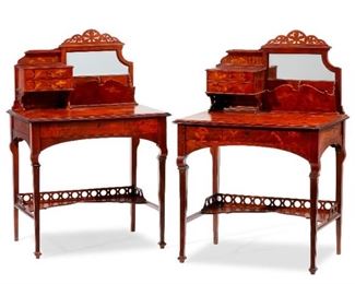 A pair of GallE Art Nouveau "bonheur du jour" desks