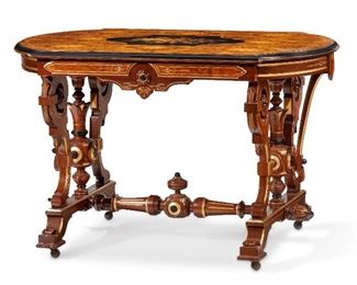 A Renaissance Revival inlaid parlor table