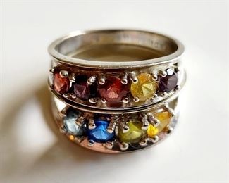 10k White Gold Gemstone Cocktail Ring