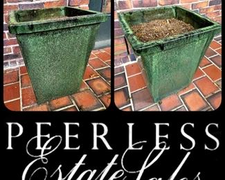 Pair of Green Ceramic planters