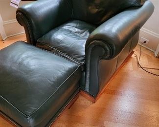 Leather Arm Chair and Ottoman $295 or bid #46