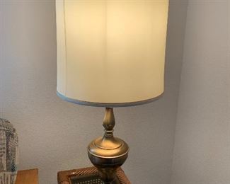 Rembrandt brass torchiere table lamp, candlestick bouillotte style (2)