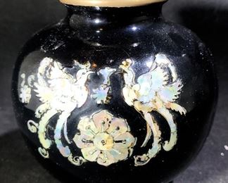Mother of pearl inset vase 4.5”