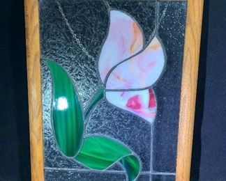 Floral stained glass 12” x 16”