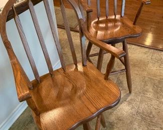 Pair of swivel bar height stools 