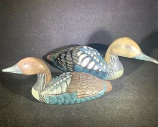 Wooden hand painted Black Throated Diver