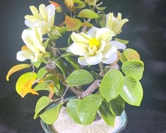 Asian glass floral arrangement 