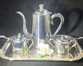 Silver-plated tea service set