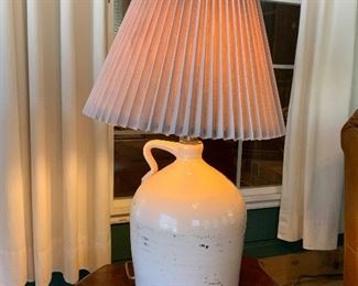 Glazed crock/jug lamp