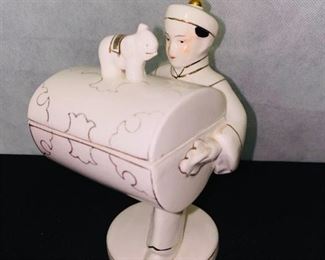 Asian Decor Made In Occupied Japan Porcelain Figurine Trinket Dish With Lid