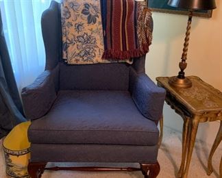 blue arm chair