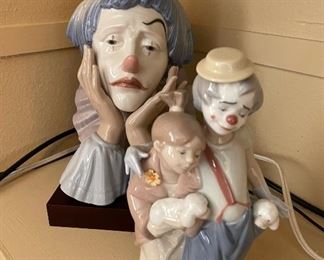 Lladro # 5129, "Jester" Figurine, "Pals Forever" #7686 Retired Clown Figurine