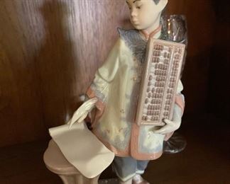 Lladro #6177 Asian Scholar Porcelain Figurine.