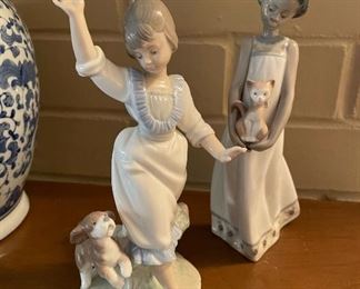 Lladro Figurines, #5603 Close To My Heart - Girl With Cat - Black Legacy Porcelain Figurine