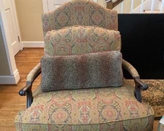one of two Country French bergere' chairs