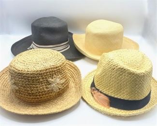 Four Straw Hats, Some Vintage By Adolfo II, Angela & William & More
Lot #: 66
