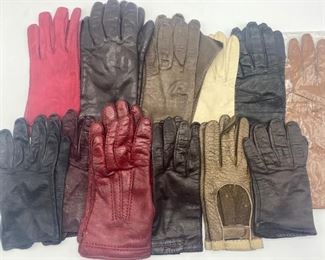 12 Pairs Vintage Gloves, Mostly Leather
Lot #: 46