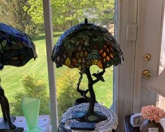 REPRO LEADED GLASS SHADE TREE PATTERN 