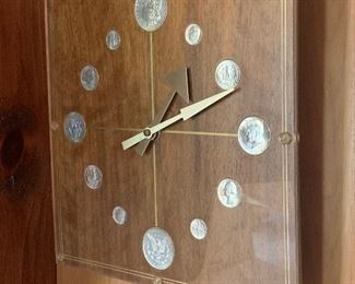Family Room 
MCM coin clock w/ silver coins 