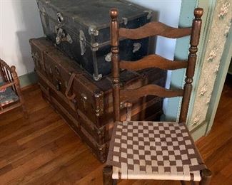 Primary Bedroom 
Vintage trunks