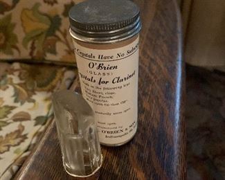 Case Table 
O’Brien glass mouthpiece 