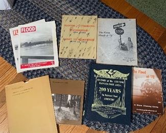 Family Room 
Cortland local book & magazines on the Flood of ‘72