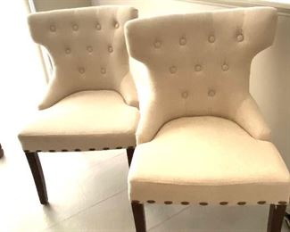 Set of six upholstered/hobnailed end/occasional chairs