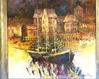 Large nautical painting signed Martin